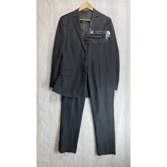 Dkny Other - DKNY 2 Piece Men’s Suit Solid Charcoal 100% Wool 32W 32L Pants Jacket 36R